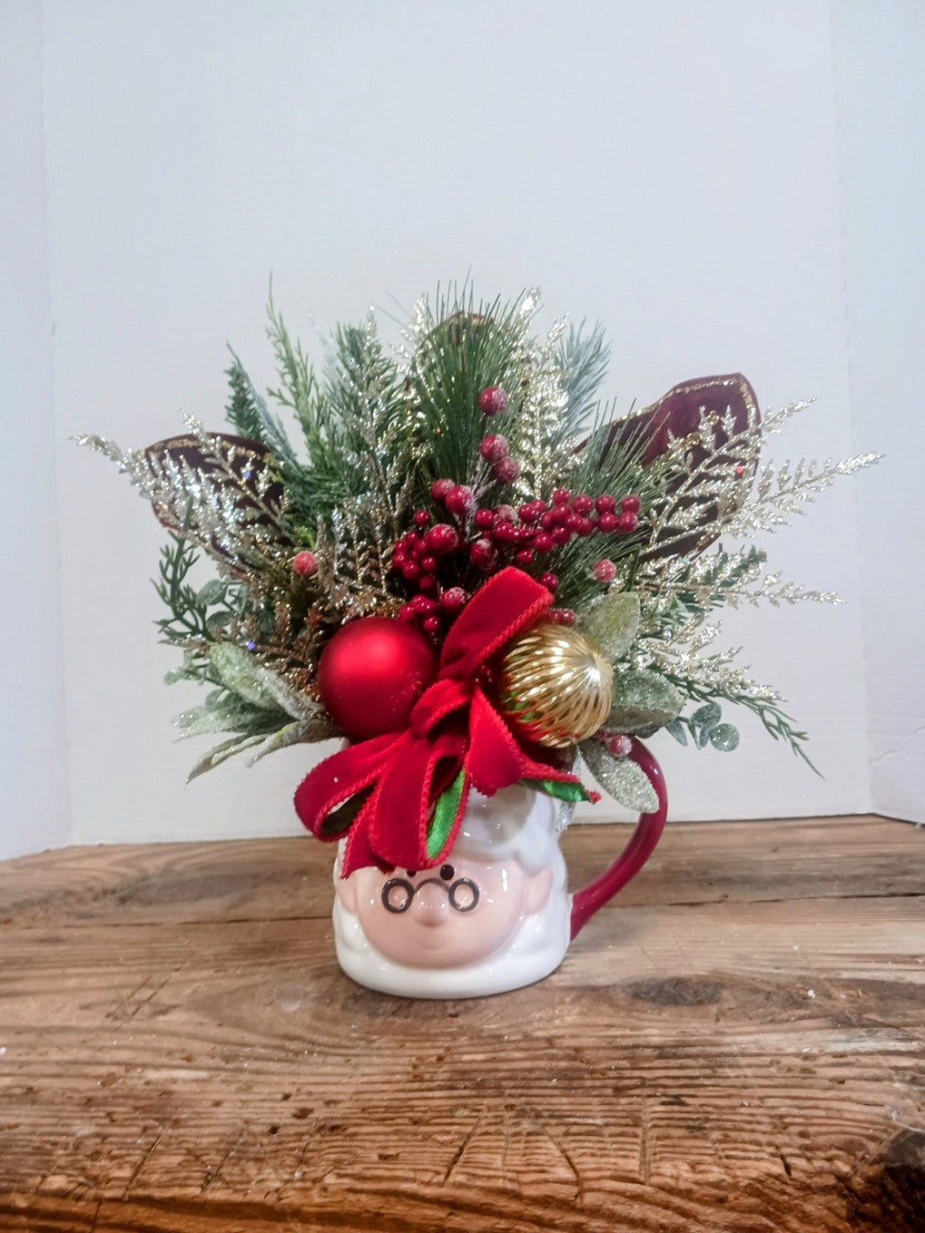 Mrs. Santa with Red Bow