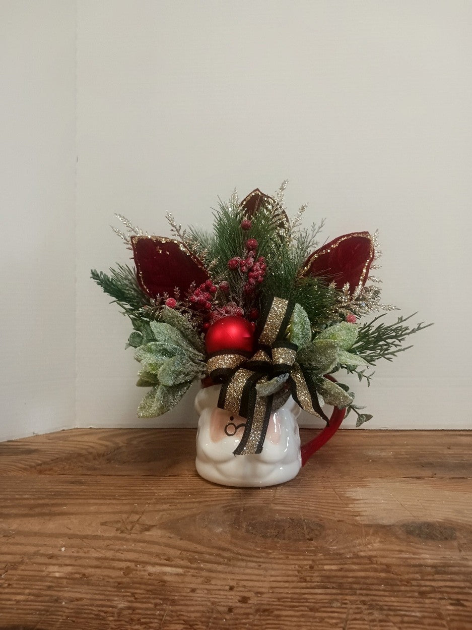 Mr. Santa with Black and Gold Bow