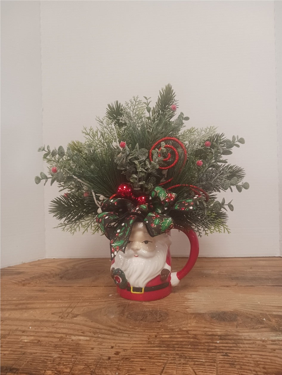 Santa Cup with Black Bow