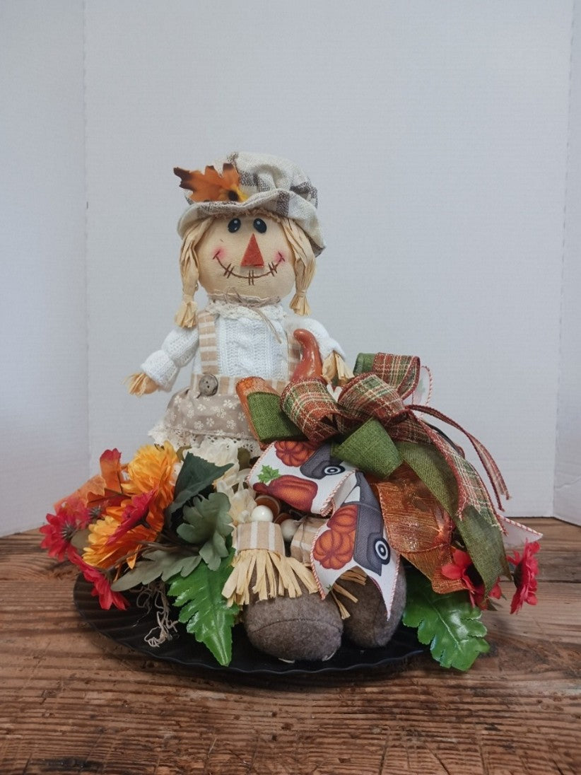 Fall Straw Girl Centerpiece