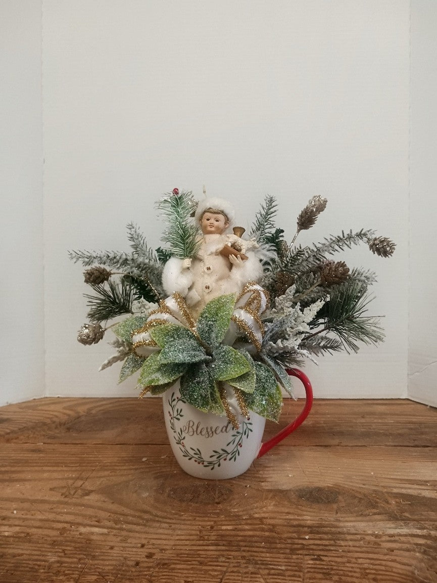 Blessed Christmas mug arrangement