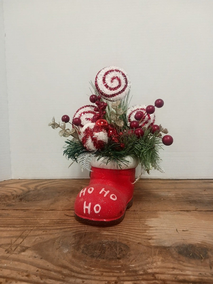Whimsical Red “Ho Ho Ho” Boot